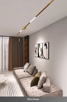 Rail magnétique basse tension finition or, éclairage décoratif élégant sans luminaire principal pour la rénovation intérieure des maisons et hôtels