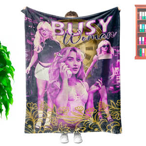 Bon prix impression personnalisée de haute qualité Sabrina charpentier Merch flanelle polaire tissé jeter couverture personnalisé Fans cadeaux - Product Image 3