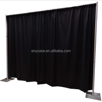 Système de cadre de toile de fond en alliage d'aluminium noir et en acier pour événements intérieurs/extérieurs, location