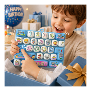 Creative 26 <b>Key</b> Keyboard Sensory Fidget Toy Cartoon Button Clicker Stress Relief Portable Pendant For Children Teens - Product Image 5