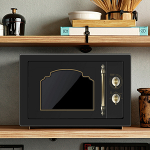 Four à <span class=keywords><strong>micro</strong></span>-ondes électrique en acier inoxydable de style rétro 21L, utilisation domestique avec fonction grill, OEM 20L, four de cuisine <span class=keywords><strong>noir</strong></span> - Product Image 2