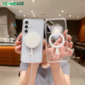 Funda TechEase Anti-amarilla Transparente con Anillo Magnético de TPU+Acrílico, Carga Inalámbrica, Antigolpes para S25 Ultra - Product Image 3