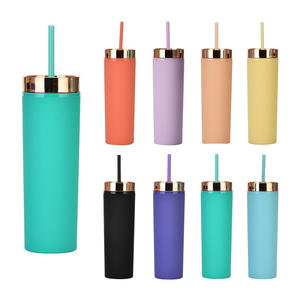 Vaso Térmico Portátil <span class=keywords><strong>de</strong></span> Plástico Esmerilado <span class=keywords><strong>de</strong></span> Doble Capa <span class=keywords><strong>de</strong></span> 16 oz con Pajita Incluida, Apto para Lavavajillas, <span class=keywords><strong>de</strong></span> Empresa Establecida - Product Image 4