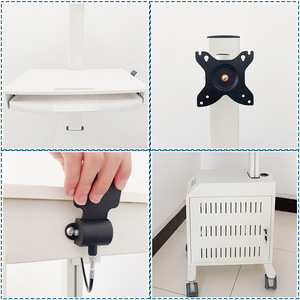Chariot médical H1 PL réglable en hauteur, à 2 niveaux, en plastique, pour consultation médicale en salle et en bloc opératoire - Product Image 3