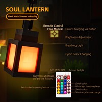 Lanterne Pixelisée LED Réglable Rechargeable 16 Couleurs avec Télécommande pour Espace Gaming, Décoration de Fête, Cadeau d'Anniversaire