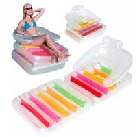 Chaise longue gonflable pliable 2 en 1 pour piscine, lit flottant aquatique, flotteur de natation, lilo avec appui-tête pour adultes et enfants, plage d'été