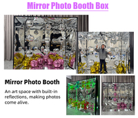 Nuevo Estilo 2025 para Cabina de Fotos Personalizada con Fondo de Vidrio Templado Transparente, Soporte de Marco de Aleación de Aluminio, LED, iPad, Smartphones