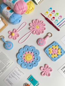 Kit de <span class=keywords><strong>crochet</strong></span> pour débutants Kit de démarrage carré de grand-mère avec tutoriels vidéo Kit de tricot pour y compris ornements de <span class=keywords><strong>crochet</strong></span> de fil - Product Image 5