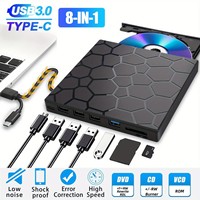 USB Type 3-in-1 Multi-Function Optical Drive CD/DVD Player USB3.0 Interface for External Application SD Card Flash Disk Reader