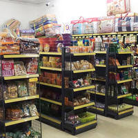 RD-36 #   Dubbelzijdige supermarkt schappen van metaal, lichtgewicht, vrijstaand, voor fruit en groenten, aanbieding