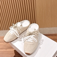 Sneakers en daim pour femmes de style designer de haute qualité, chaussures décontractées à enfiler, mules multicolores, baskets décontractées