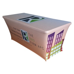 Manteles de mesa personalizados, mantel <span class=keywords><strong>Rectangular</strong></span>, falda ajustada, 6 pies, 8 pies, cubierta de mantel, poliéster/licra, elástico, Lino elástico - Product Image 2