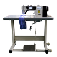 Machine à coudre industrielle à point noué à aiguille simple, alimentation manuelle, écran tactile, pour tissus, modèle GC-R6N-S1