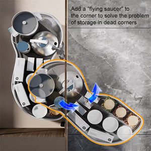 Slide Out Storage Lazy Susan Tray Pullout Organizer Drawer Magic Kitchen Cabinet Accessories Soft Closing Blind <strong>Corner</strong> <strong>Basket</strong> - Product Image 3