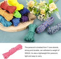 Cordon de parachute en polyester de type III, 550 lb, 4 mm, 24 couleurs, 10 pieds, cordes de survie multifonctions, cordon de bricolage, bracelet