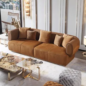 Latest Italian Modern Design Living Room Furniture 2 Seats 3 Seats Fabric Sectional Home Furniture Sofa Set