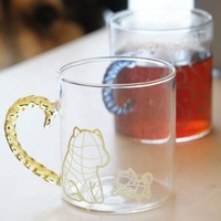 Mug à café personnalisé en verre borosilicate soufflé à la main - Couleur personnalisée, capacité 301-400 ml, écologique, sans danger pour les aliments, nouveauté