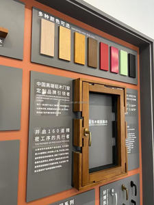 럭셔리 현대 유럽 스타일 알루미늄 클래드 우드 여닫이 창 스테인레스 스틸 스크린 빌라 호텔 고정 마그네틱 - Product Image 4