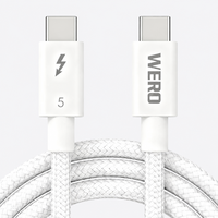 Câble Thunderbolt 5 tressé TPE/Nylon USB-C 80 Gbps 240 W 0,5/1,0 mètre certifié pour ordinateur portable, station d'accueil, SSD, moniteur