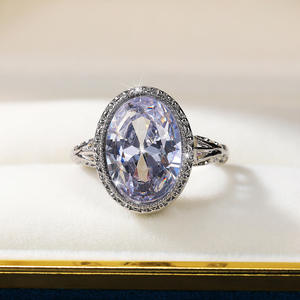 Bague en cristal F848, argent 925, sertie de strass ovales, pour femme, bijoux de fiançailles - Product Image 6