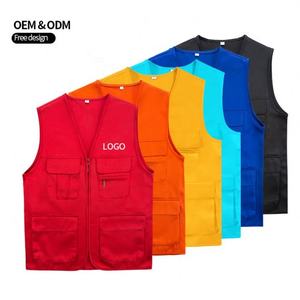 Wholesale Custom Men's Reversible Woolen <b>Vest</b> Cheap Summer Multi-Pocket <b>Utility</b> Photography Work <b>Vest</b> Button Plus Size Hot Mesh - Product Image 1