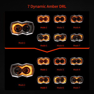 Faro Ausiliario LED Bianco Ambra DRL a 7 Modalità con Effetto Inseguimento, da 5 Pollici, Montaggio su Montante A per Hilux Tacoma - Product Image 4