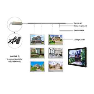 Cadre d'affichage rectangulaire double face <span class=keywords><strong>pour</strong></span> intérieur, support de panneau LED <span class=keywords><strong>pour</strong></span> affichage de bien immobilier, boîte lumineuse suspendue <span class=keywords><strong>pour</strong></span> <span class=keywords><strong>vitrine</strong></span> - Product Image 6
