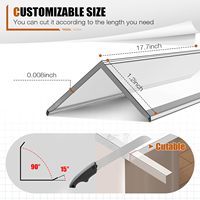Protections d'angle en plastique transparent auto-adhésives faciles à installer, n'endommagent pas les murs, protections de bords rigides en PC, largeur 17 25 30 40MM
