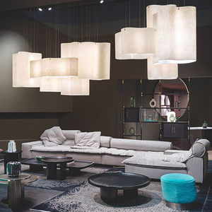 Lustre linéaire en <span class=keywords><strong>papier</strong></span> Wabi-Sabi de style Mid-Century, suspension design rétro <span class=keywords><strong>japonais</strong></span>, cadre en fer LED, installation facile pour - Product Image 4