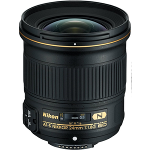 Objectif fixe AF-S FX NIKKOR 24mm F/1.8G ED, mise au point manuelle, métal, non plein format, pour appareils photo reflex numériques - Product Image 1