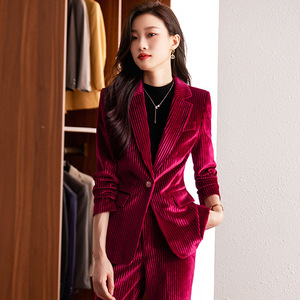 D & M Venta caliente de moda de las mujeres de manga larga de color sólido traje <span class=keywords><strong>Blazer</strong></span> y pantalones Conjunto para las mujeres traje formal - Product Image 1