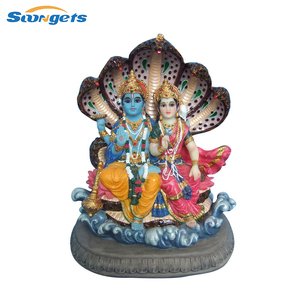 Estatua de Dios Hindú <span class=keywords><strong>Vishnu</strong></span> y Laxmi Hecha a Mano en Poliresina - Product Image 3