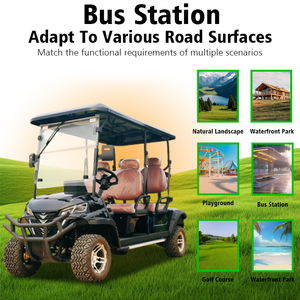 Voiturette de golf électrique de luxe 4 places avec moteur AC 4KW et batterie au lithium pour hôtel et complexe hôtelier - Product Image 2