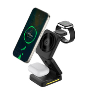 Support de charge magnétique pliable 3 en 1, station de charge sans fil portable pour la maison, le bureau et la table