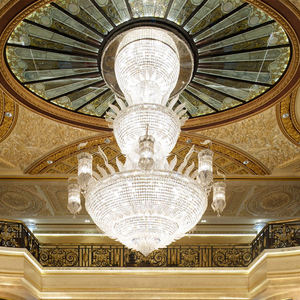 Hotel Lobby Iron Base Vintage Luxury Crystal Chandelier Banquet <strong>Hall</strong> Custom Project Large Chandelier for High Ceilings - Product Image 1