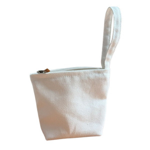 Pochette zippée portable en toile de coton naturel personnalisable, sac de rangement DIY pour cosmétiques et papeterie, idéal pour cadeaux de fête et trousse de maquillage de voyage - Product Image 3