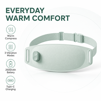 Ceinture de massage chauffante vibrante rechargeable verte avec 5 modes, 2 niveaux de chaleur, batterie 3000 mAh, chargement Type-C pour la taille