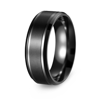 Klassischer Unisex-Ring aus Edelstahl mit abgeschrägter Kante, 6mm/8mm breit, Silber-/Goldplattierung, trendiger modischer Ring