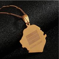 If me — collier plaqué or 18K pour hommes et femmes, bijou cadeau à la mode, carte érythréen, carte pays de l'afrique
