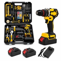 Perceuse sans fil robuste et polyvalente à moteur sans balais, avec 2 batteries, chargeur et mallette à outils pour montage de barre de traction