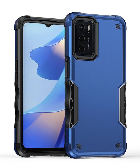 Simple Contrasting Color Anti-Fall Design Flag Armor Mobile Phone Protective Case for Oppo A17 A16 A53 A15