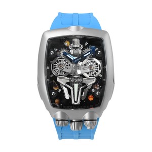 <span class=keywords><strong>Reloj</strong></span> de Lujo Personalizado para <span class=keywords><strong>Hombre</strong></span>, Mecánico Automático, Resistente al Agua, con Correa de Silicona Morada, Esfera Esqueleto, Manecillas Luminosas, Diseño Planetario <span class=keywords><strong>Solar</strong></span> - Product Image 3