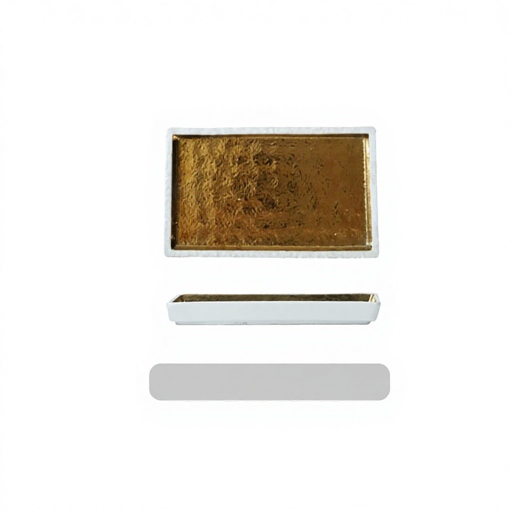 8 inch right angle rectangular plate-gold plated