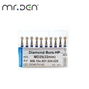 Mr Den Custom MD25 22mm frese dentarie diamantate per manipolo ad alta velocità lucidatura frese di alta qualità Set Kit di frese dentali per metallo - Product Image 4
