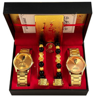 Vente en gros directe usine E-commerce Chine Coffret cadeau commémoratif Or Couple Énergie Quartz Meilleures ventes Ventes d'entreprise
