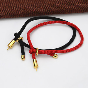 S925 Silver <b>Black</b> <b>Rope</b> Red <b>Rope</b> Bracelet Women's Simple DIY Hand Accessories Semi Finished Pearl Jewelry Stand Included - Product Image 2
