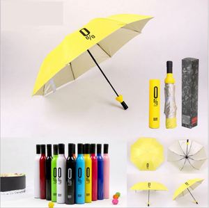 Parapluie QM en forme de bouteille, pliable, compact, cadeau, coupe-vent, anti-UV, pluie, soleil, parapluie en forme de bouteille de vin avec logo, parapluie intelligent - Product Image 3