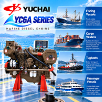Moteur diesel marin turbocompressé et refroidi par air SCDC YUCHAI série YC6A YC6A190C 140KW 190HP 1800RPM pour bateau de pêche avec ZC/CCS