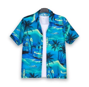 Chemise hawaïenne légère à imprimé tropical avec tissu respirant et manches courtes pour les vacances d'été - Product Image 4