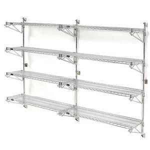 Étagère murale en fil chromé, étagères murales robustes en fil chromé et acier inoxydable, rangement pour cuisine et garage - Product Image 5